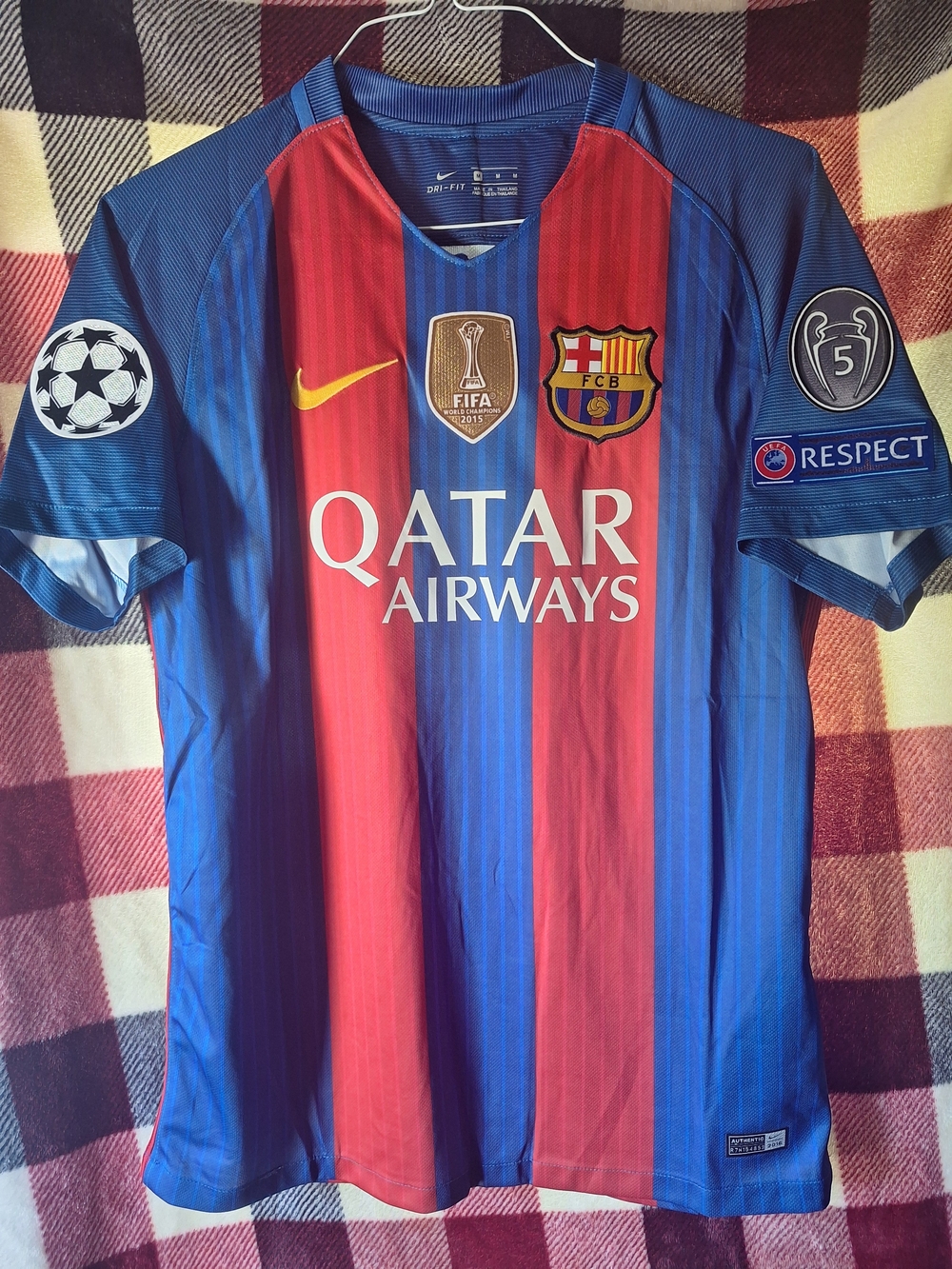 Nike Men's Football Jersey - Blue & Red Vertical Stripes